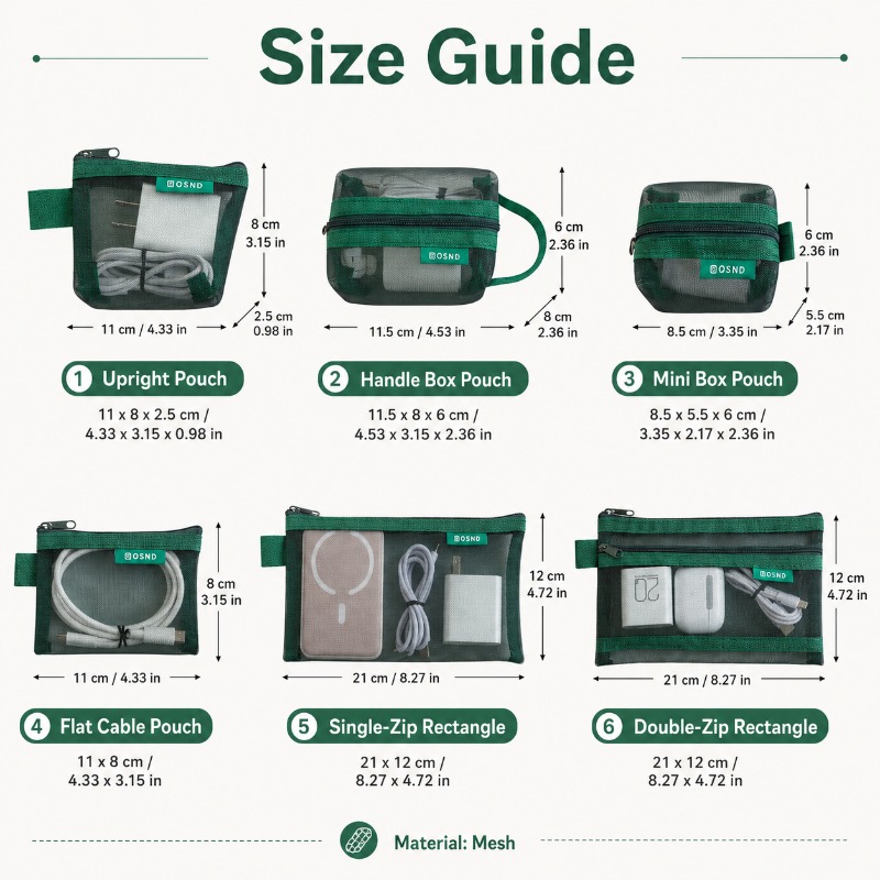 6PCS Mesh Tech Organizer Pouch - огляд і ціна Office Tech Bag