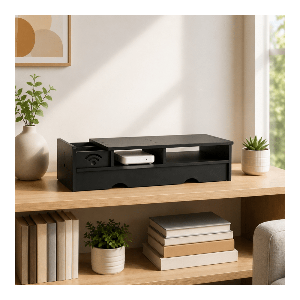 Black Matte WiFi Router Storag - огляд і ціна Office Tech Setup
