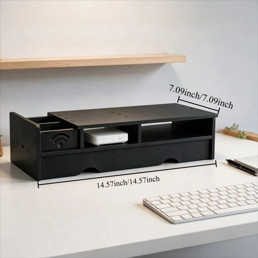 Black Matte WiFi Router Storag - огляд і ціна Office Tech Setup