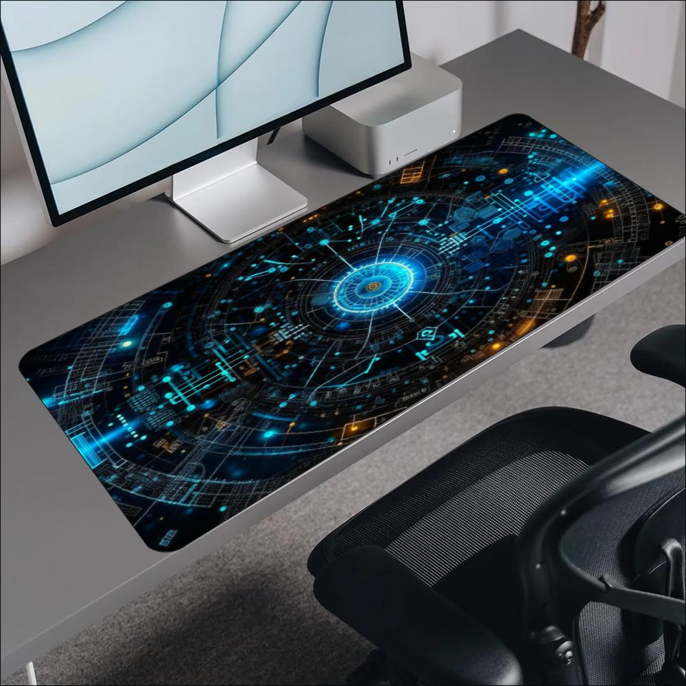 Blue Cyan Tech Circuit Circle  - огляд і ціна Office Tech Setup
